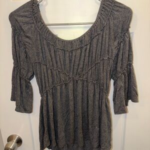 Max Studio Charcoal Ruched Blouse